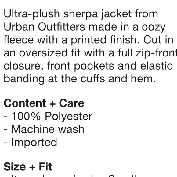 Urban Outfitters Olivia Print Sherpa Jacket - Picture 10 of 10